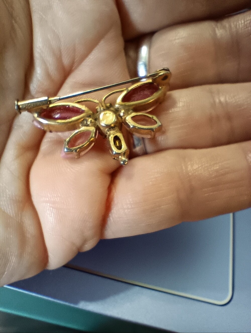 Vintage Butterfly Pin. Pink - Picture 3 of 4